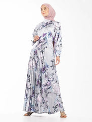 Print Satin Pleat Maxi SS13