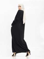 Black Batwing Jersey Abaya