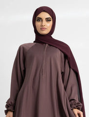 Mauve Mid Zip Umbrella Abaya