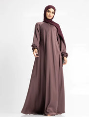 Mauve Mid Zip Umbrella Abaya