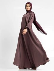 Mauve Zip Umbrella Abaya