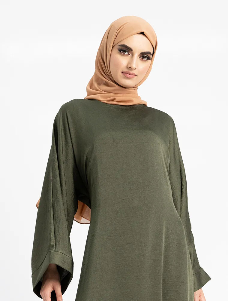 Khaki Silky Abaya