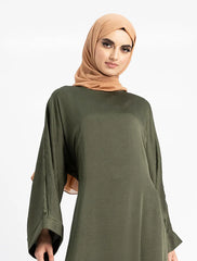Khaki Silky Abaya