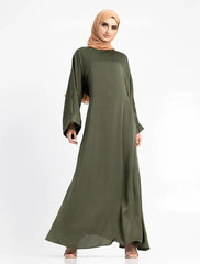 Khaki Silky Abaya
