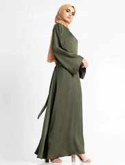 Khaki Silky Abaya