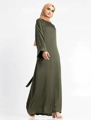 Khaki Silky Abaya
