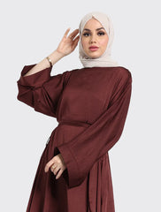 Plum Silky Abaya
