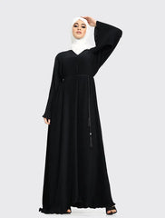 Black Pleated Abaya