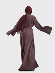 Mauve Pleated Abaya