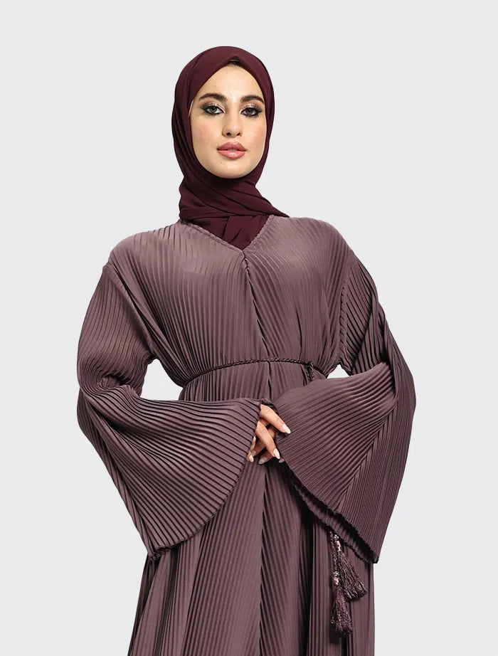 Mauve Pleated Abaya