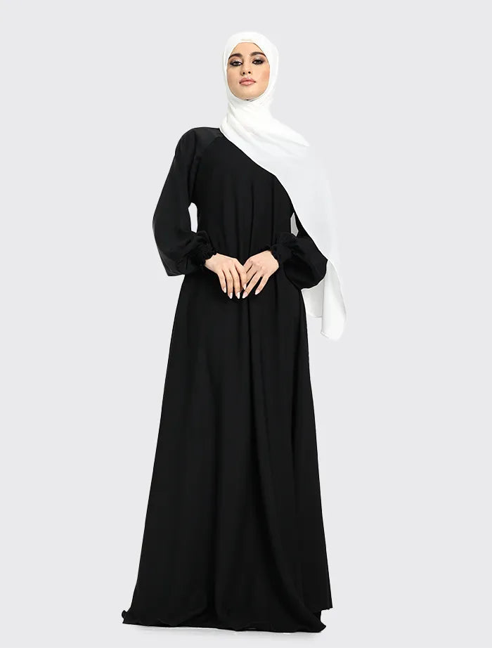 Black Zip Umbrella Abaya