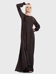Chocolate Zip Umbrella Abaya