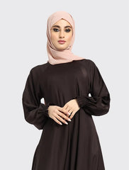 Chocolate Zip Umbrella Abaya