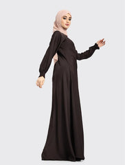 Chocolate Zip Umbrella Abaya