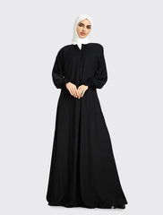 Black Mid Zip Umbrella Abaya
