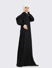 Black Mid Zip Umbrella Abaya