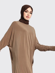 Mocha Batwing Jersey Abaya