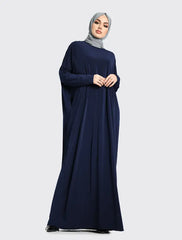 Navy Batwing Jersey Abaya