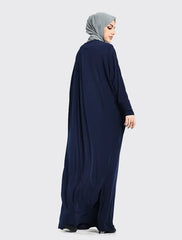 Navy Batwing Jersey Abaya