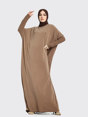 Mocha Batwing Jersey Abaya