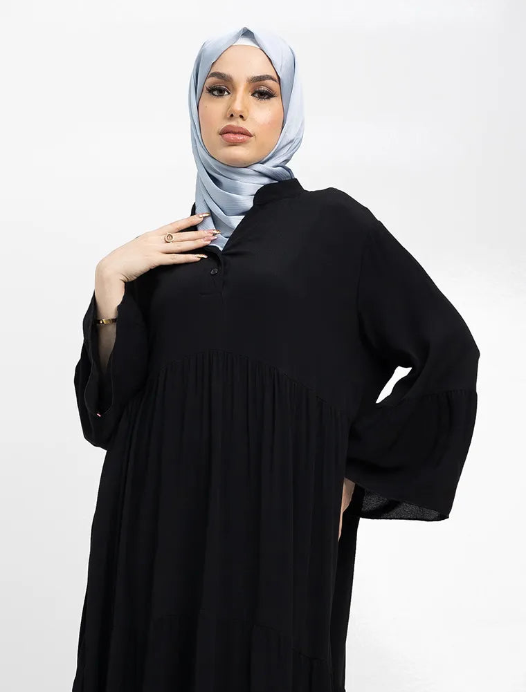 Black Layered Maxi Shirt