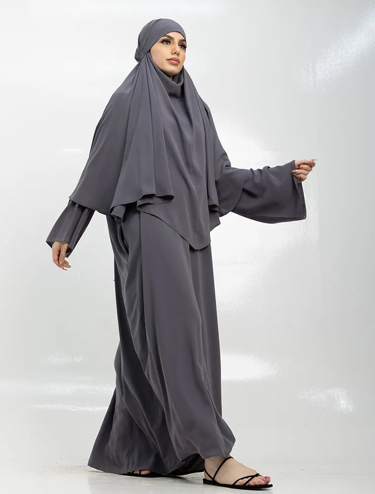 Grey Khimar Abaya