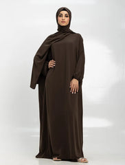 Brown Instant Hijab Abaya