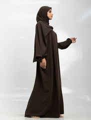 Brown Instant Hijab Abaya