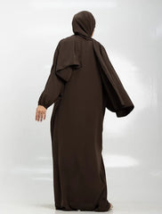 Brown Instant Hijab Abaya
