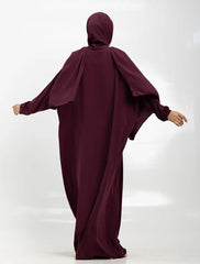 Plum Instant Hijab Abaya