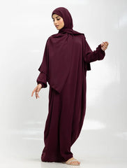 Plum Instant Hijab Abaya