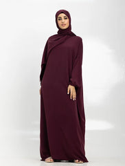 Plum Instant Hijab Abaya