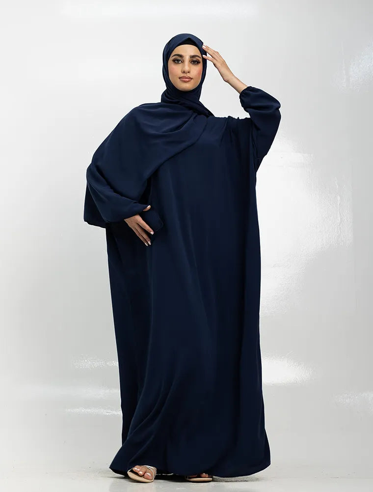 Navy Instant Hijab Abaya