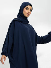 Navy Instant Hijab Abaya