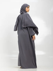 Grey Instant Hijab Abaya