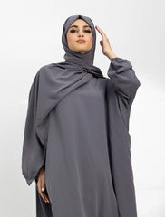 Grey Instant Hijab Abaya