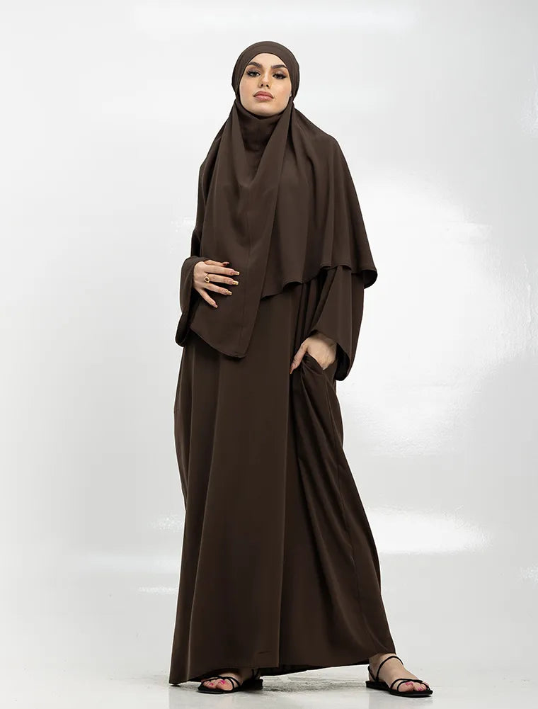Brown Khimar Abaya