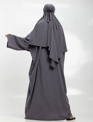 Grey Khimar Abaya