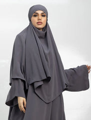 Grey Khimar Abaya