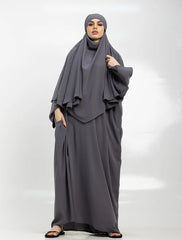 Grey Khimar Abaya