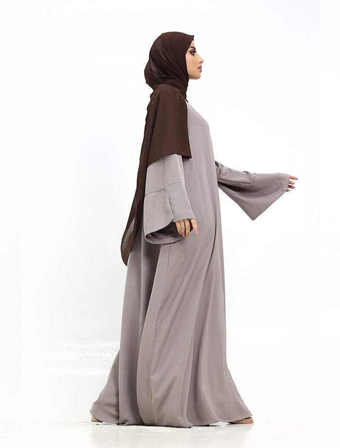 Stone Split Cuff Plain Abaya