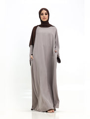 Stone Split Cuff Plain Abaya