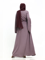 Mauve Split Cuff Plain Abaya