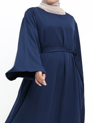 Navy Wide Sleeve Plain Abaya