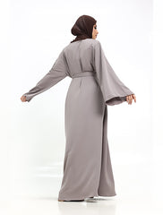Stone Wide Sleeve Plain Abaya