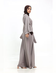 Stone Wide Sleeve Plain Abaya