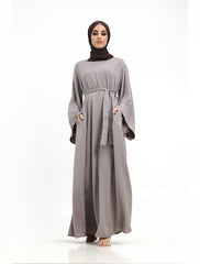 Stone Wide Sleeve Plain Abaya