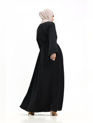 Black Cuff Plain Abaya