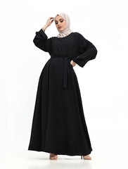 Black Cuff Plain Abaya