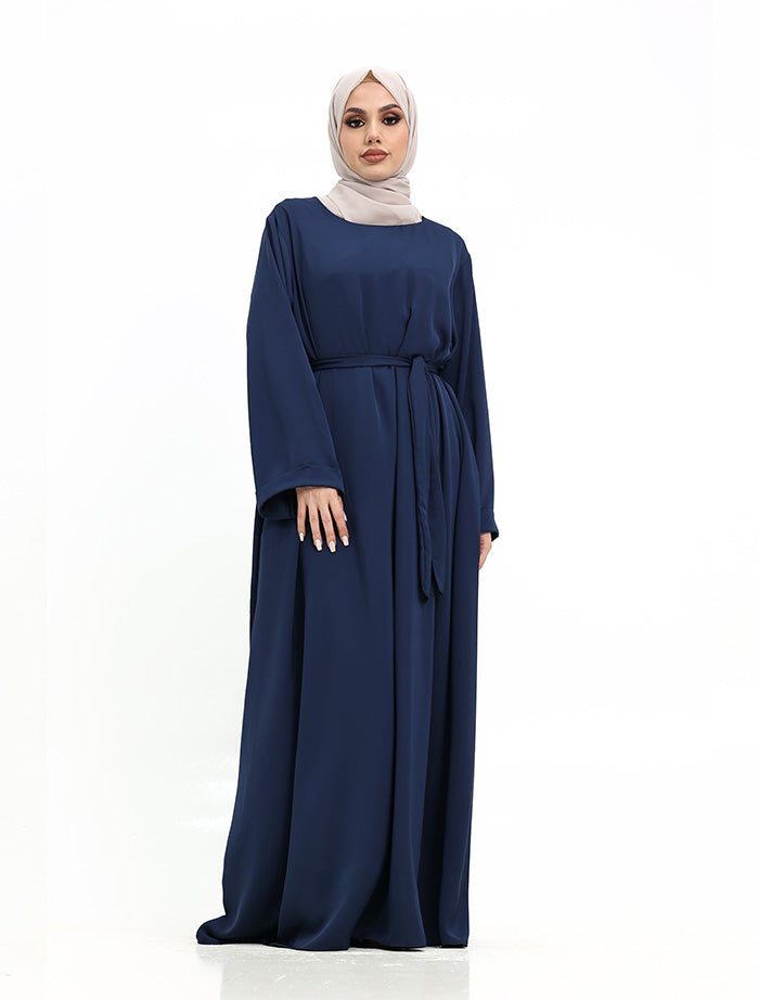 Navy Cuff Plain Abaya